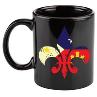 Louisiana Cajun Proud Acadiana Flag Distressed Fleur 11oz C Handle Ceramic Mug