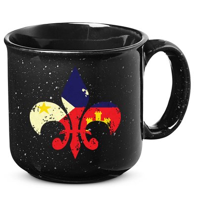 Louisiana Cajun Proud Acadiana Flag Distressed Fleur 15oz Campfire Ceramic Mug