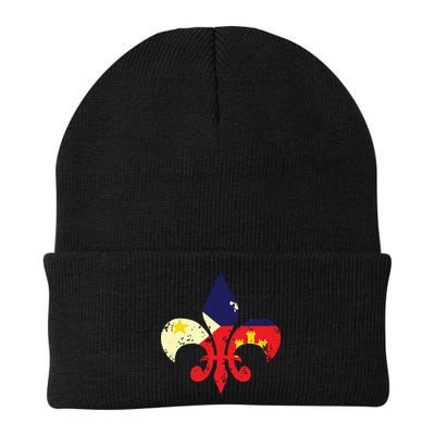 Louisiana Cajun Proud Acadiana Flag Distressed Fleur Beanie