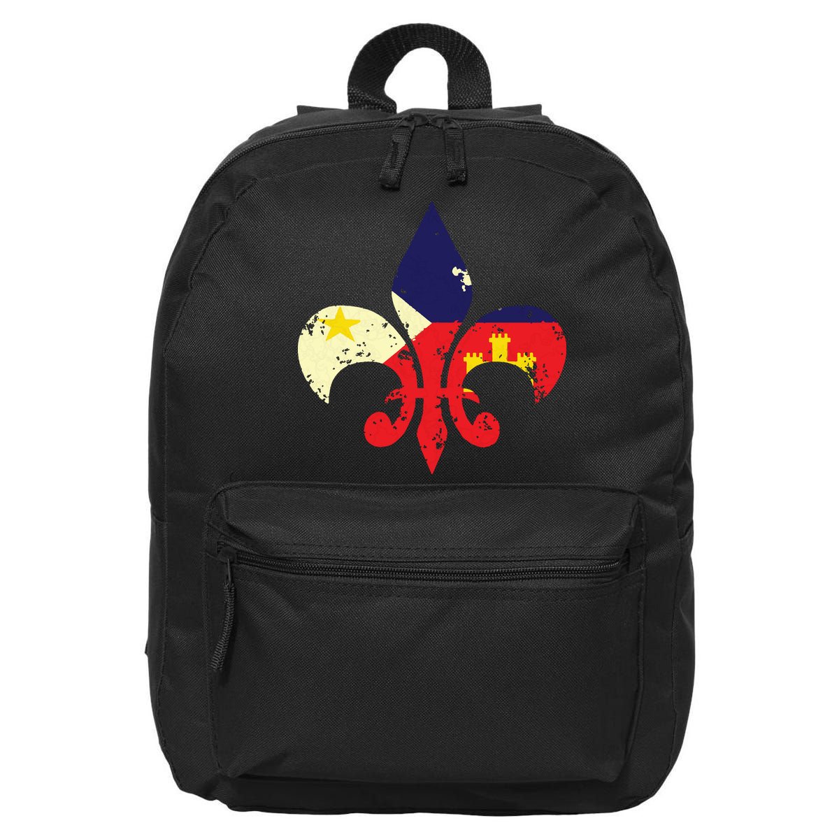 Louisiana Cajun Proud Acadiana Flag Distressed Fleur 16 in Basic Backpack