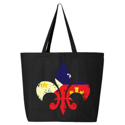 Louisiana Cajun Proud Acadiana Flag Distressed Fleur 25L Jumbo Tote