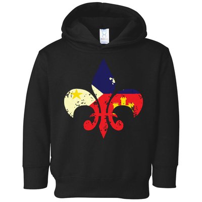 Louisiana Cajun Proud Acadiana Flag Distressed Fleur Toddler Hoodie