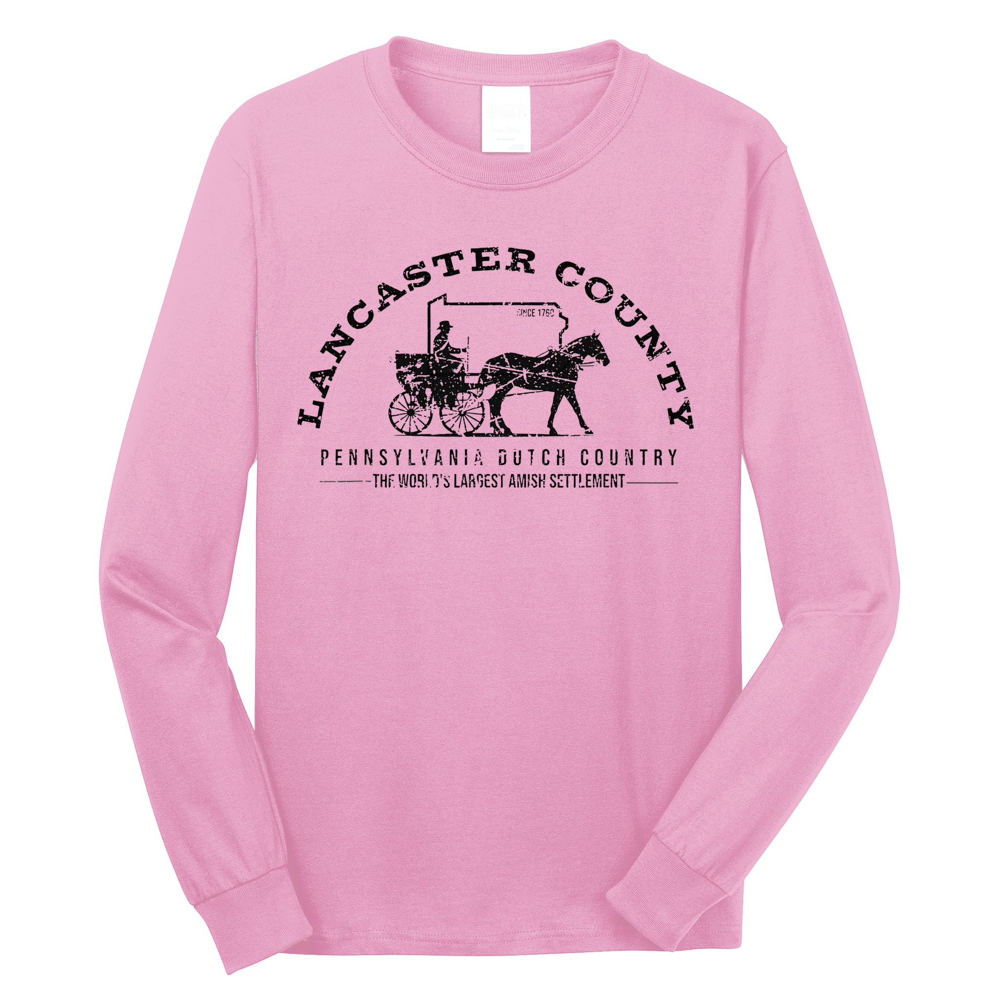 Lancaster County Pennsylvania Amish Settlement Est 1760 Long Sleeve Shirt