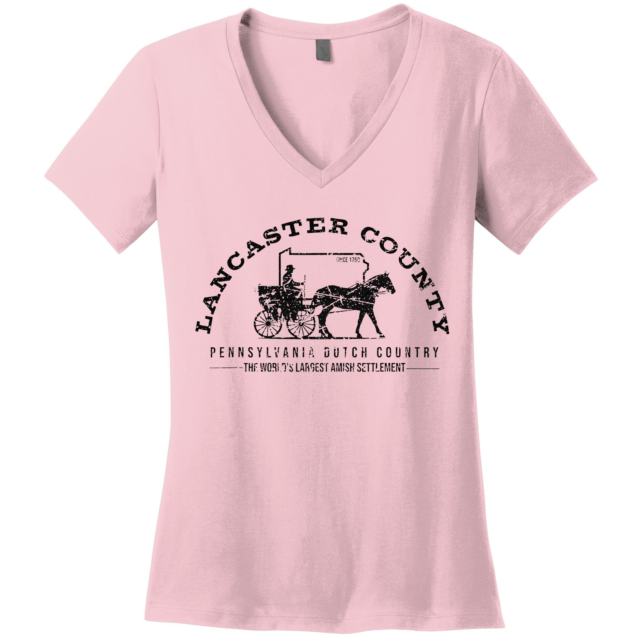 Lancaster County Pennsylvania Amish Settlement Est 1760 Women's V-Neck T-Shirt