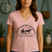 Lancaster County Pennsylvania Amish Settlement Est 1760 Women's V-Neck T-Shirt