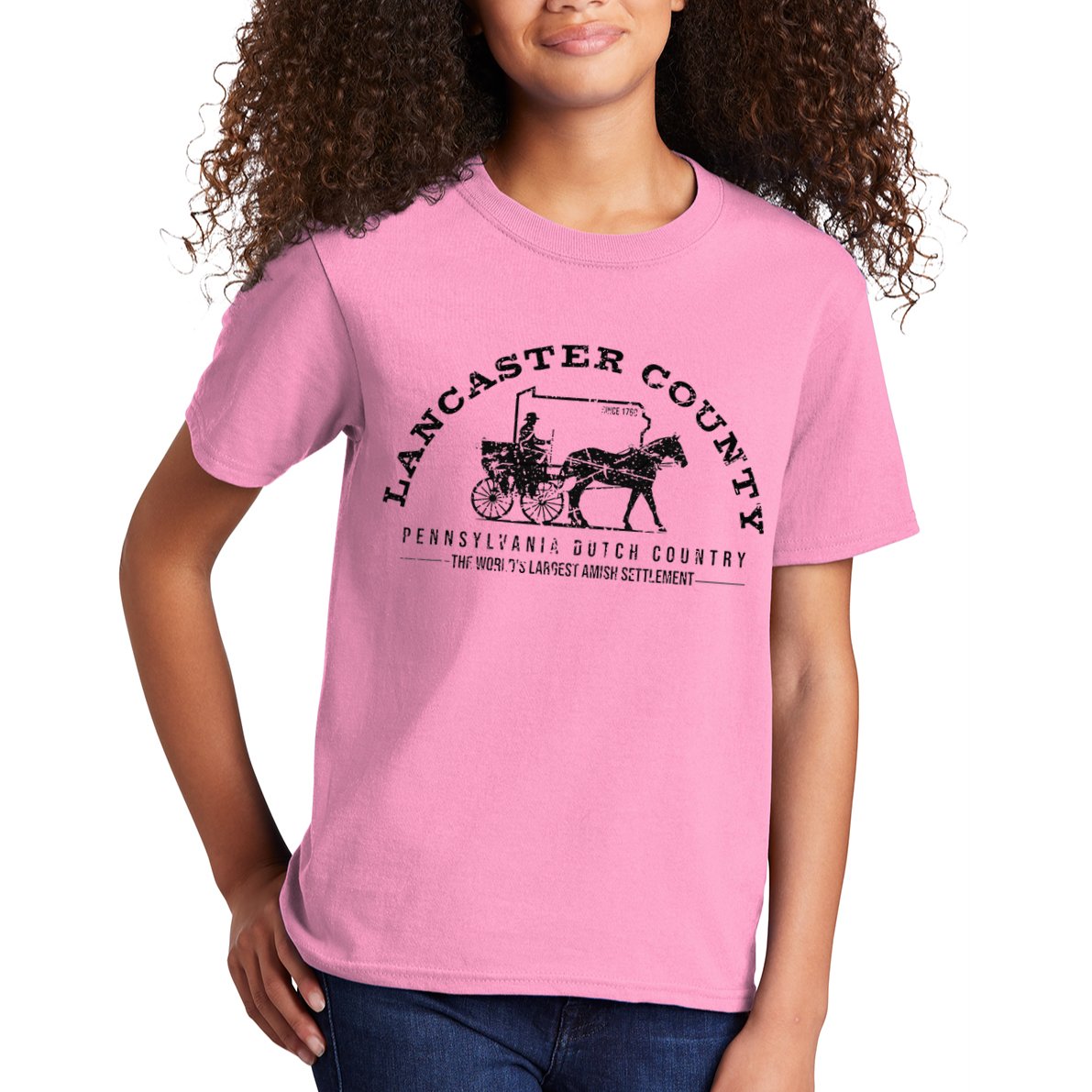 Lancaster County Pennsylvania Amish Settlement Est 1760 Kids T-Shirt