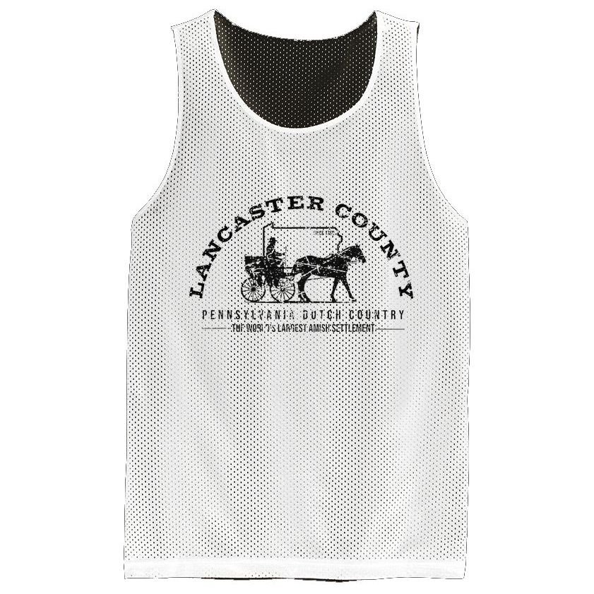 Lancaster County Pennsylvania Amish Settlement Est 1760 Mesh Reversible Basketball Jersey Tank