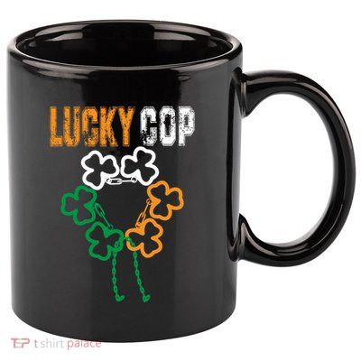 Lucky Cop Police Officer St Patricks Day Costume Gift 11oz C Handle Ceramic Mug