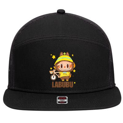 Labubu Classic Pose 7 Panel Mesh Trucker Snapback Hat