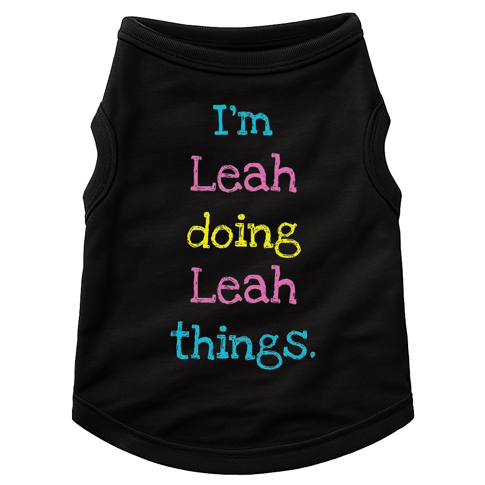 Leah Cute Personalized Text Kid's Gift Top For Girls Doggie Tank