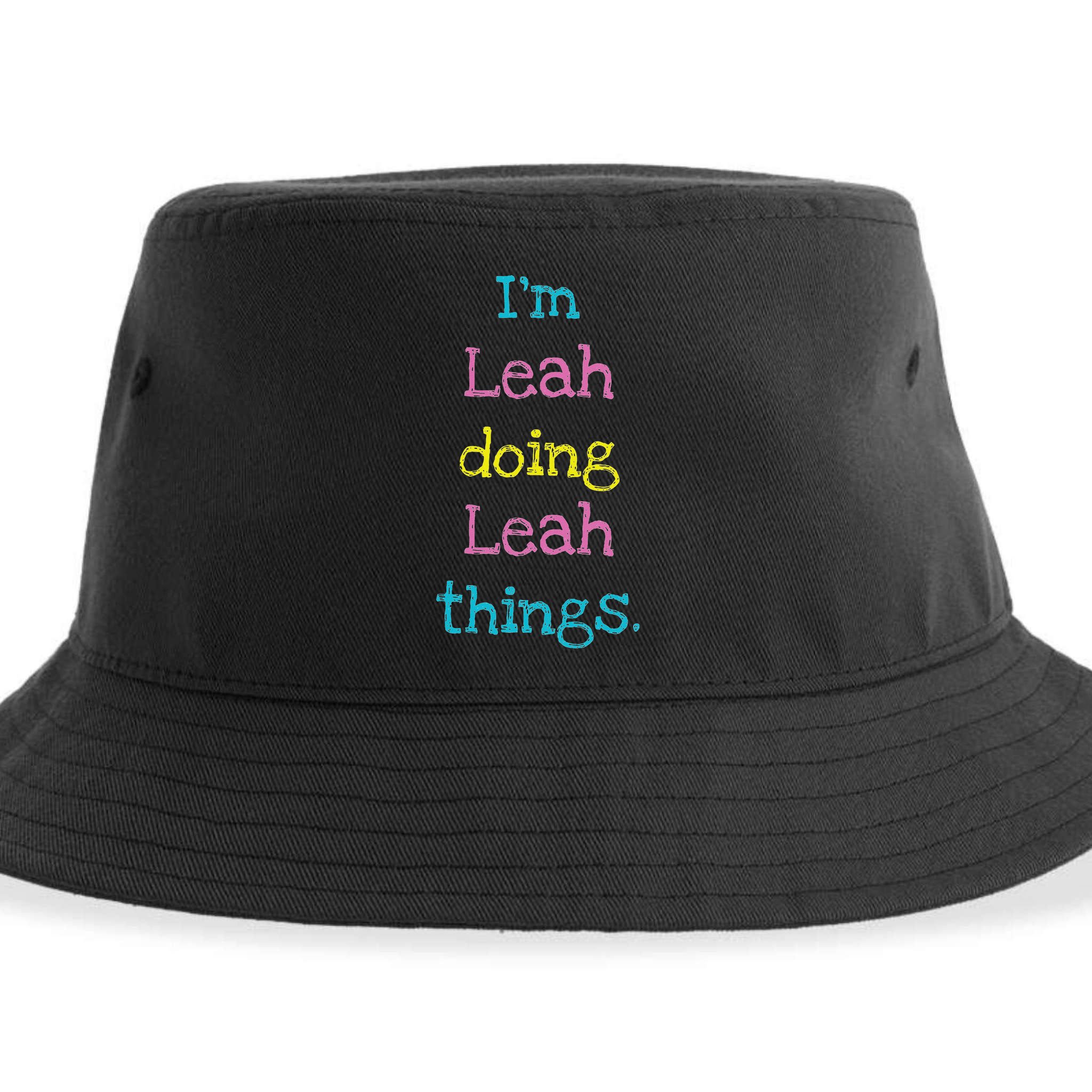 Leah Cute Personalized Text Kid's Gift Top For Girls Sustainable Bucket Hat