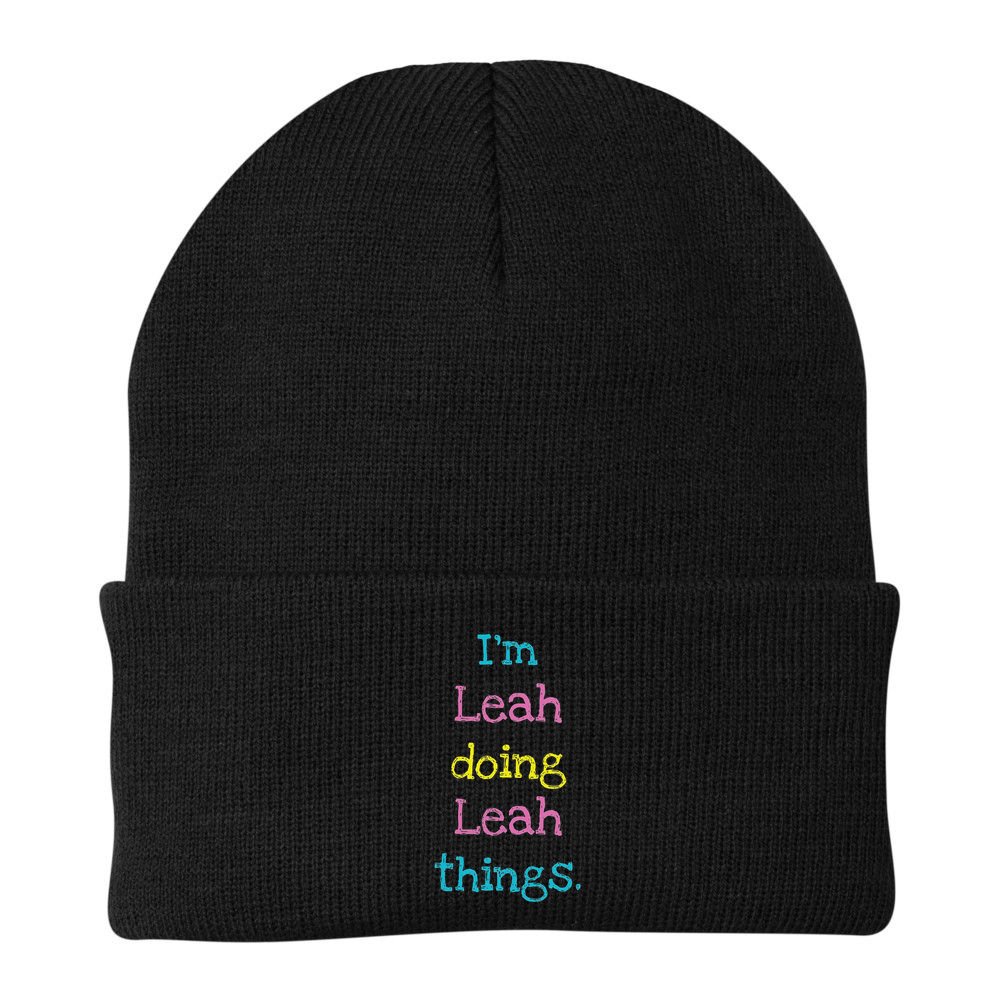 Leah Cute Personalized Text Kid's Gift Top For Girls Beanie
