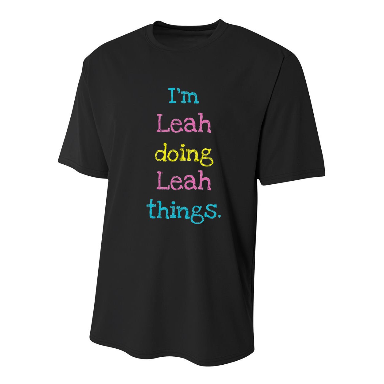 Leah Cute Personalized Text Kid's Gift Top For Girls Youth Performance Sprint T-Shirt