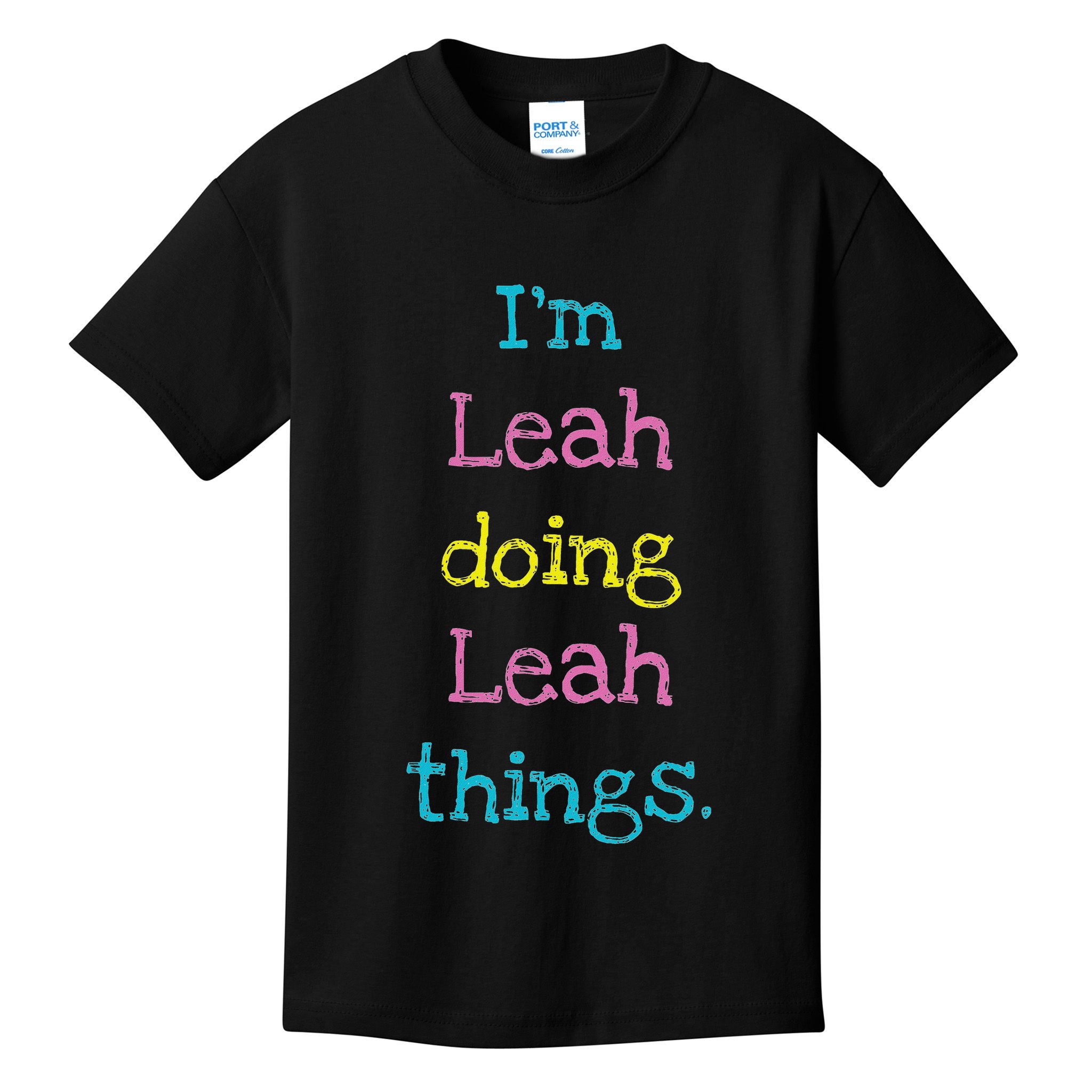Leah Cute Personalized Text Kid's Gift Top For Girls Kids T-Shirt