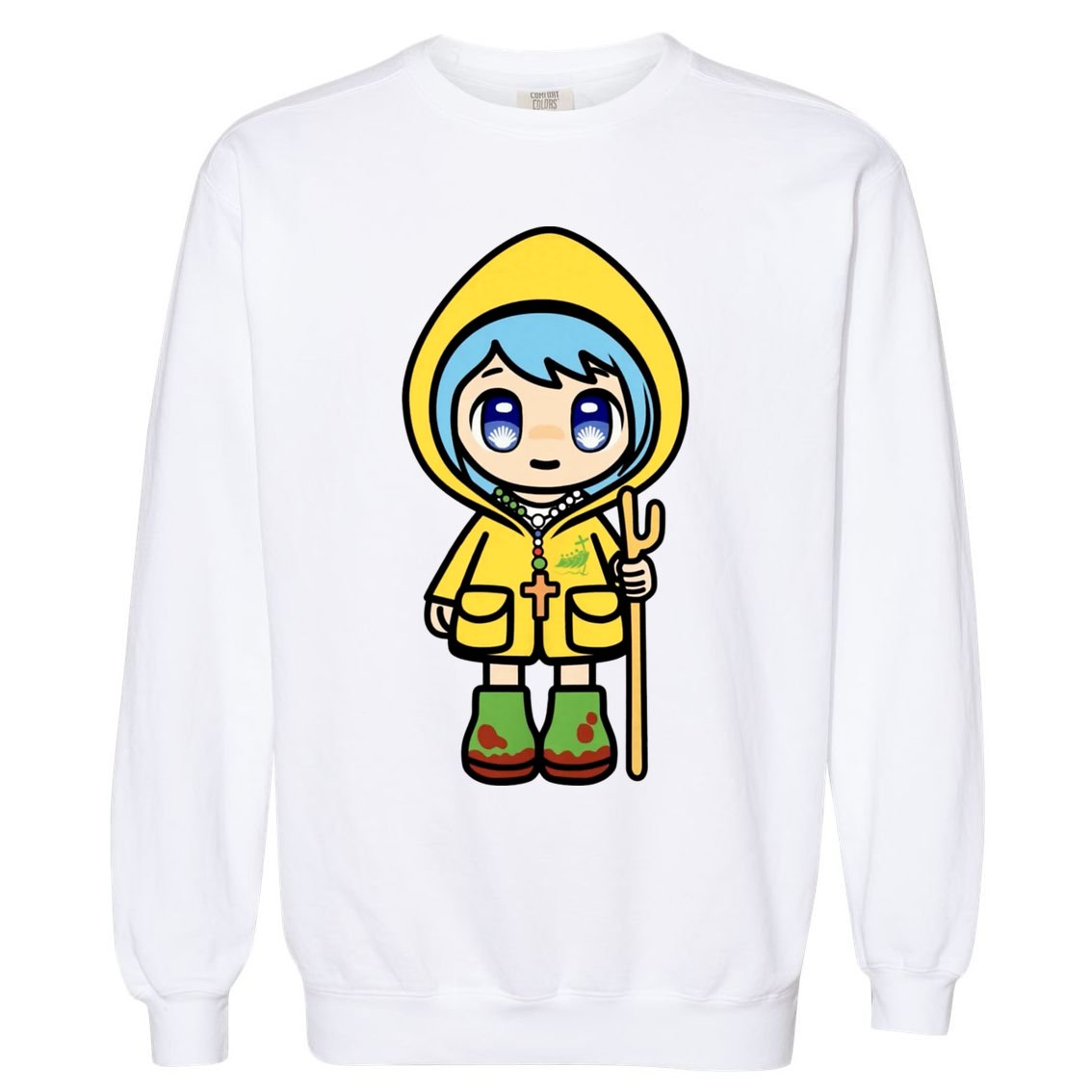 Luce Catholic Pilgrim Anime Mascot Of The 2025 Jubilee Garment-Dyed Sweatshirt