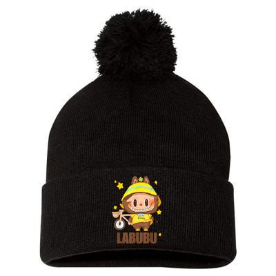 Labubu Classic Pose Labubu Lover Gift Pom Pom 12in Knit Beanie