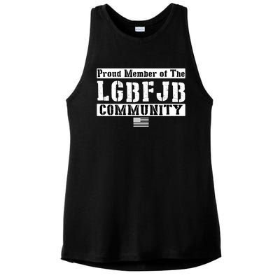 LGBFJB Community Proud Member USA Army Flag Ladies PosiCharge Tri-Blend Wicking Tank