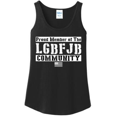 LGBFJB Community Proud Member USA Army Flag Ladies Essential Tank