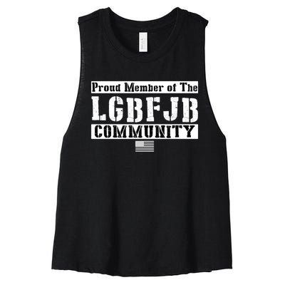 LGBFJB Community Proud Member USA Army Flag Women's Racerback Cropped Tank