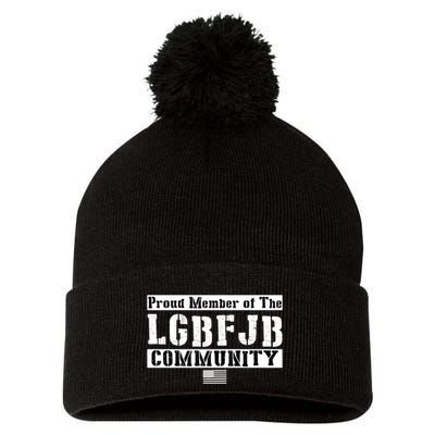 LGBFJB Community Proud Member USA Army Flag Pom Pom 12in Knit Beanie