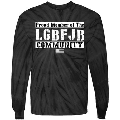 LGBFJB Community Proud Member USA Army Flag Tie-Dye Long Sleeve Shirt