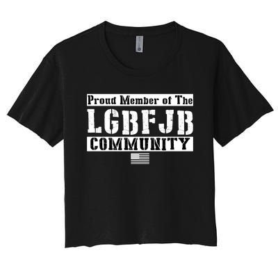 LGBFJB Community Proud Member USA Army Flag Women's Crop Top Tee