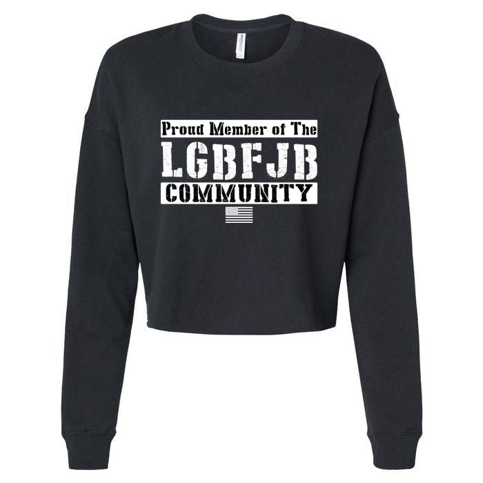 LGBFJB Community Proud Member USA Army Flag Cropped Pullover Crew