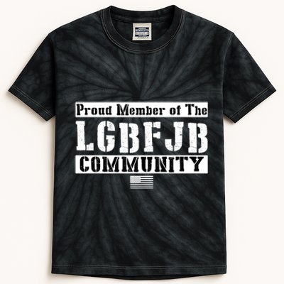 LGBFJB Community Proud Member USA Army Flag Kids Tie-Dye T-Shirt