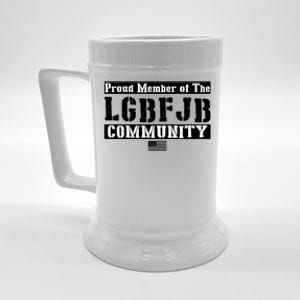 LGBFJB Community Proud Member USA Army Flag Beer Stein