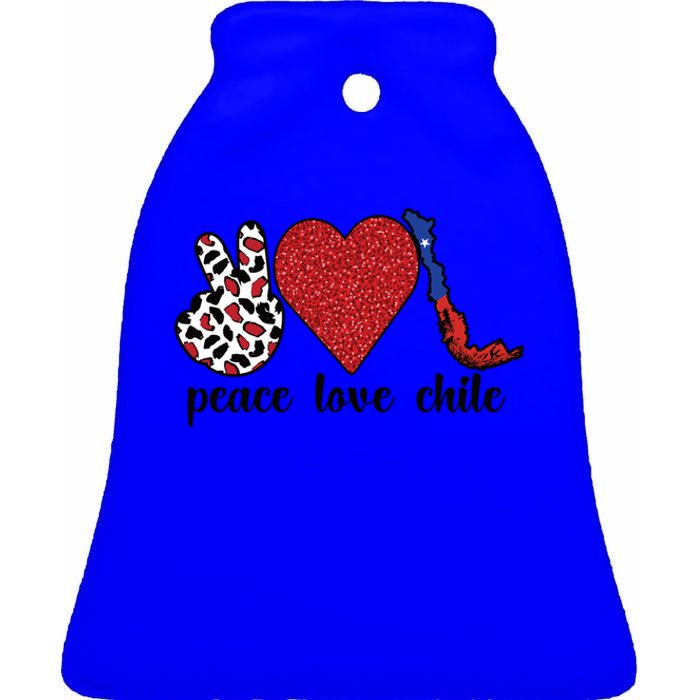 Love Chile Proud Chilean Flag Chilean Roots Cool Gift Ceramic Bell Ornament