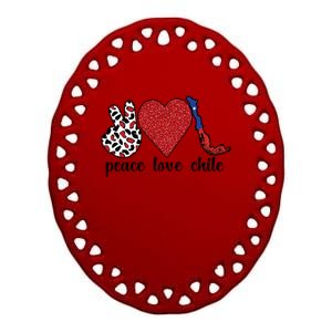 Love Chile Proud Chilean Flag Chilean Roots Cool Gift Ceramic Oval Ornament