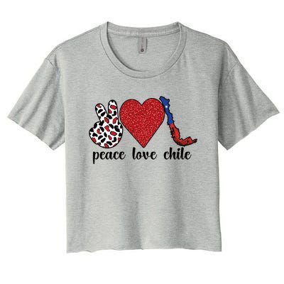 Love Chile Proud Chilean Flag Chilean Roots Cool Gift Women's Crop Top Tee