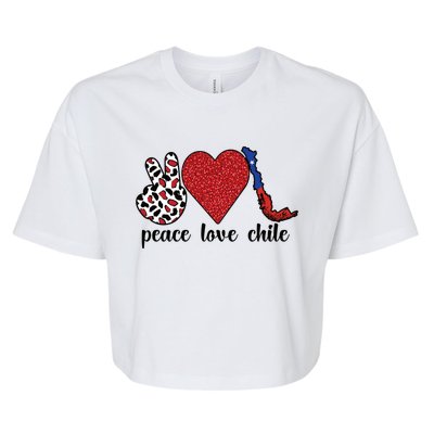 Love Chile Proud Chilean Flag Chilean Roots Cool Gift Bella+Canvas Jersey Crop Tee