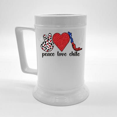 Love Chile Proud Chilean Flag Chilean Roots Cool Gift Beer Stein