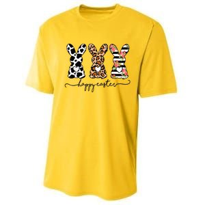 Leopard Cow Print Easter Bunnies Happy Easter Day Performance Sprint T-Shirt