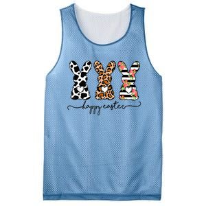 Leopard Cow Print Easter Bunnies Happy Easter Day Mesh Reversible Basketball Jersey Tank