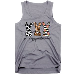 Leopard Cow Print Easter Bunnies Happy Easter Day Tank Top