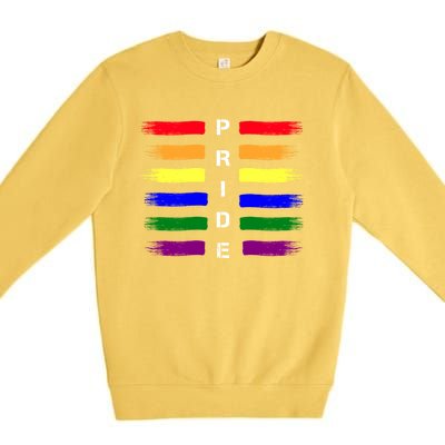 Lgbtq Colorful Paint Pride Be You Brush Inspire World Meaningful Gift Premium Crewneck Sweatshirt