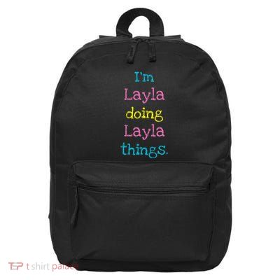 Layla Cute Personalized Text Gift Top 16 in Basic Backpack