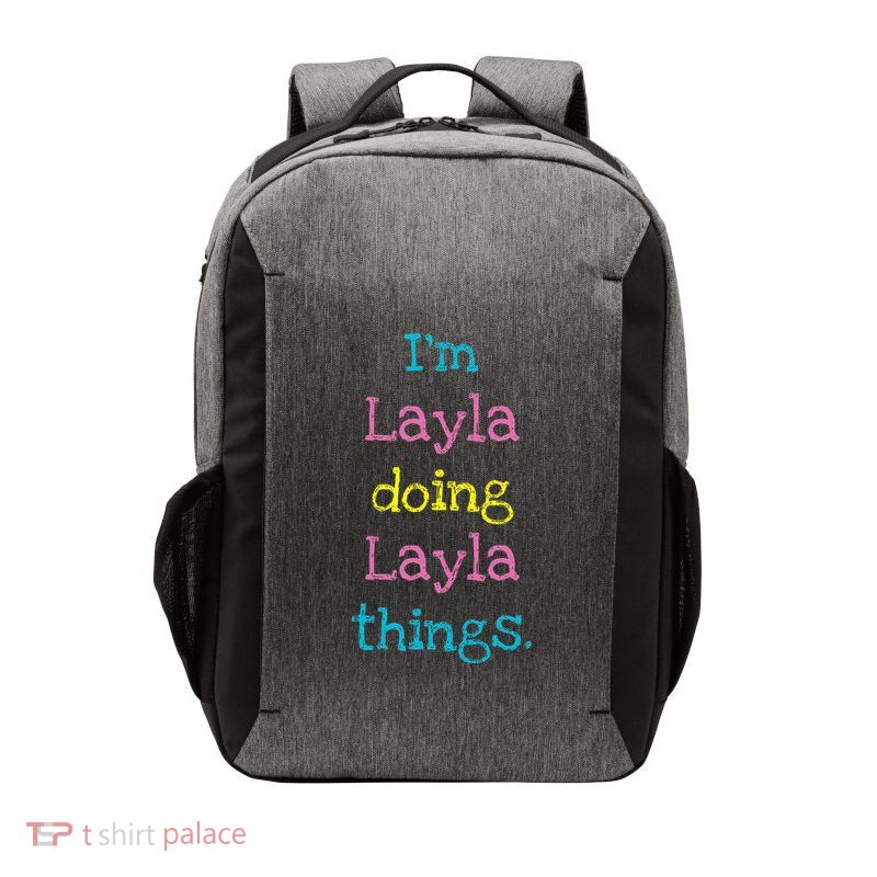 Layla Cute Personalized Text Gift Top Vector Backpack