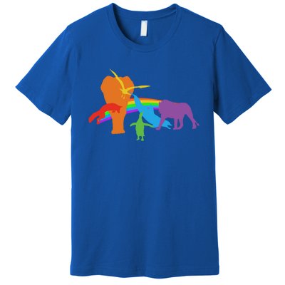 Lgbtq Community Pride Rainbow Wildlife Equal Rights Cool Gift Premium T-Shirt