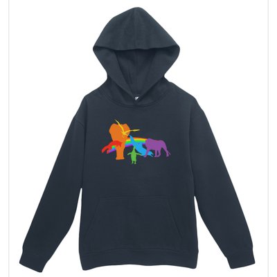 Lgbtq Community Pride Rainbow Wildlife Equal Rights Cool Gift Urban Pullover Hoodie