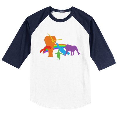 Lgbtq Community Pride Rainbow Wildlife Equal Rights Cool Gift Baseball Sleeve Shirt