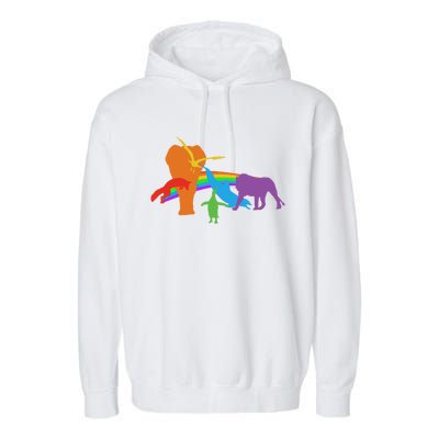 Lgbtq Community Pride Rainbow Wildlife Equal Rights Cool Gift Garment-Dyed Fleece Hoodie