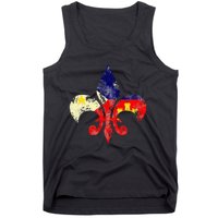 Louisiana Cajun Proud Acadiana Flag Distressed Fleur Tank Top