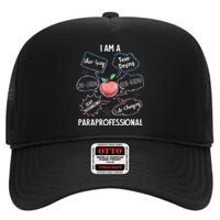 Life Changing Paraprofessional Para Squad Paraprofessional High Crown Mesh Back Trucker Hat