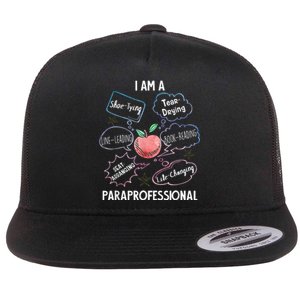 Life Changing Paraprofessional Para Squad Paraprofessional Flat Bill Trucker Hat