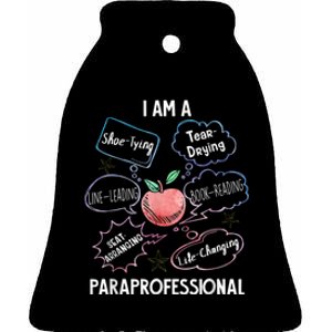 Life Changing Paraprofessional Para Squad Paraprofessional Ceramic Bell Ornament