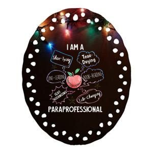 Life Changing Paraprofessional Para Squad Paraprofessional Ceramic Oval Ornament