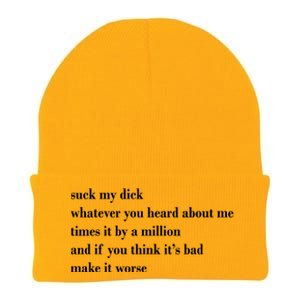 Leah Confessional Quote Knit Cap Winter Beanie